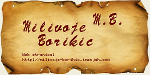 Milivoje Borikić vizit kartica